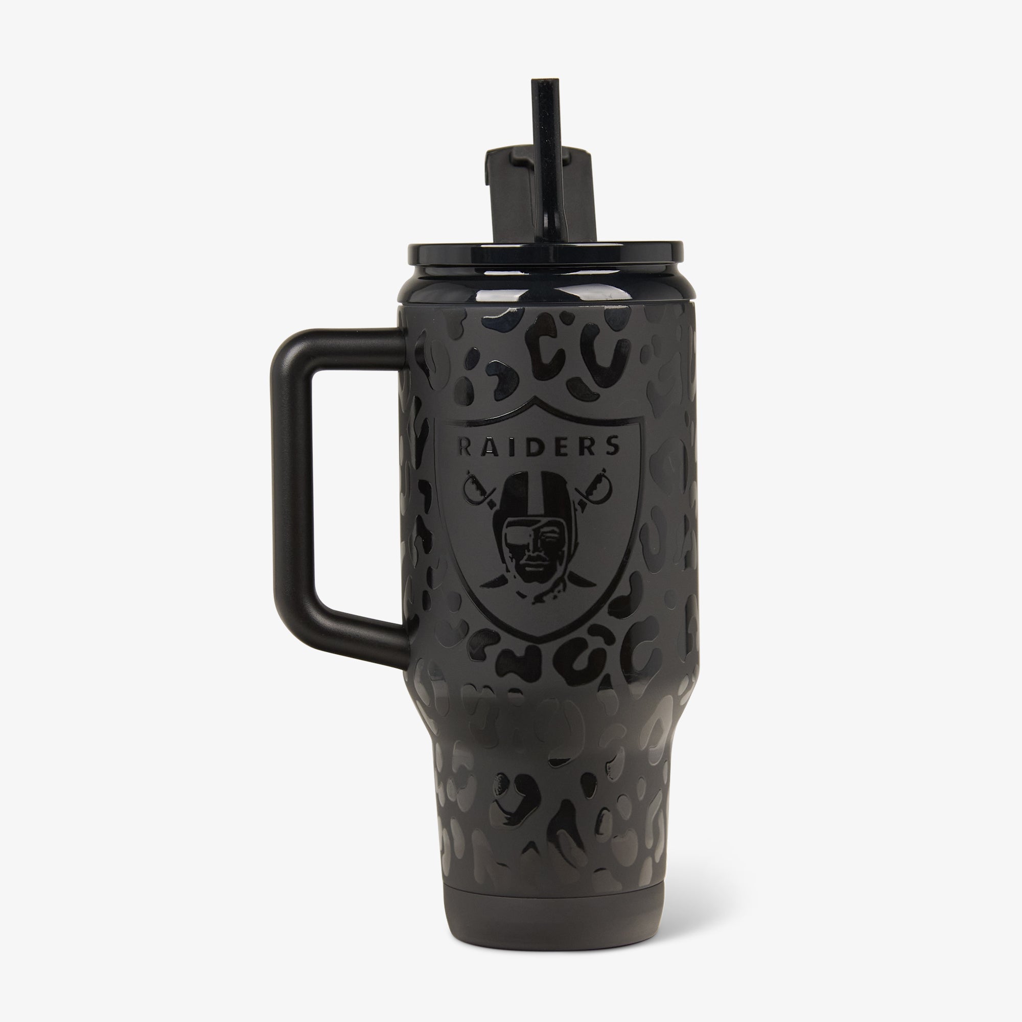 NFL 32 Oz Leopard Flip ‘n’ Sip Travel Mug - Raiders - Product View