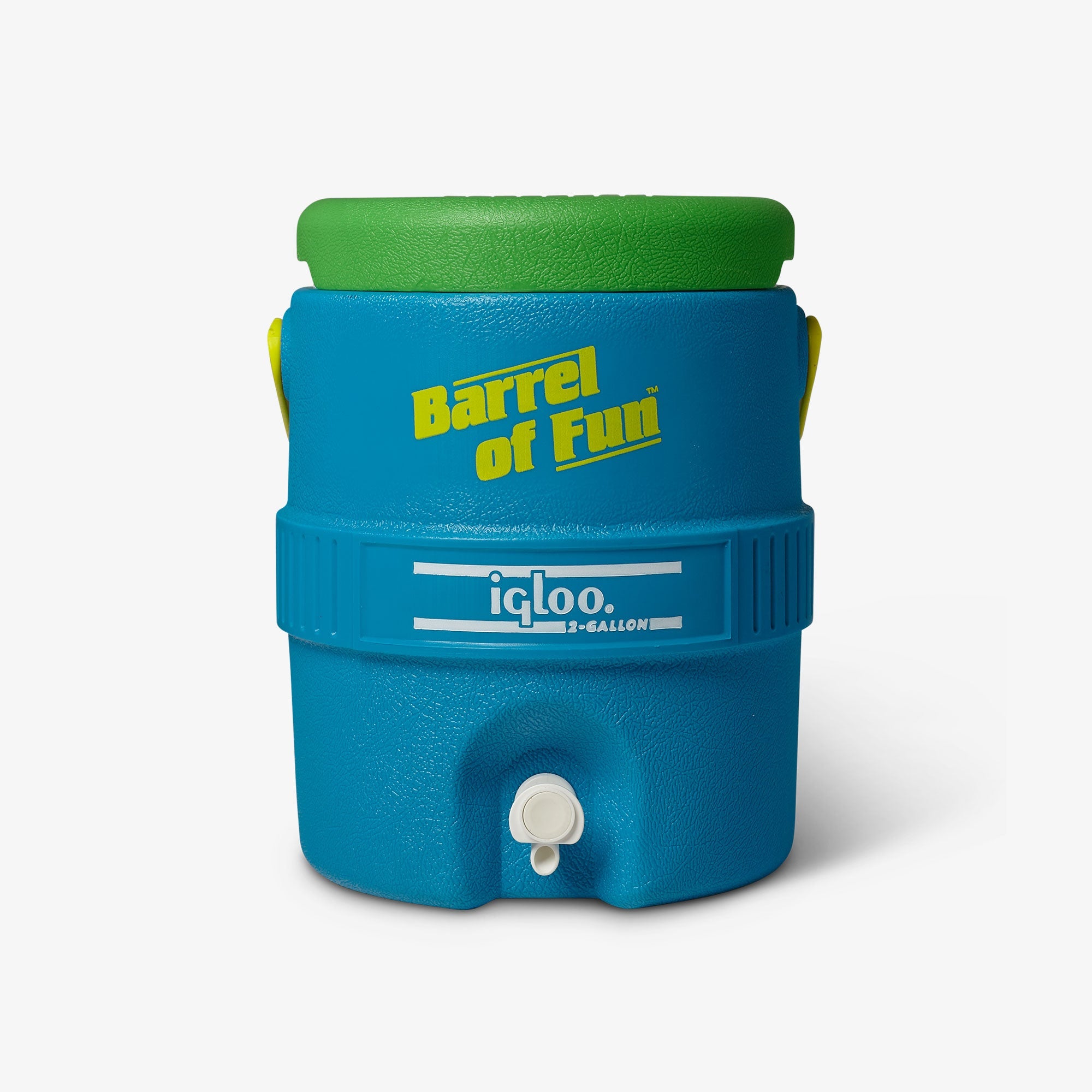 Retro Barrel of Fun 2 Gallon Jug - Fiesta Blue - Front View
