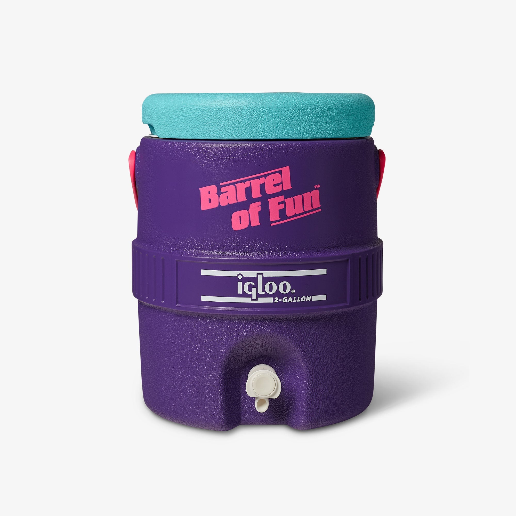 Retro Barrel of Fun 2 Gallon Jug - Purple - Front View