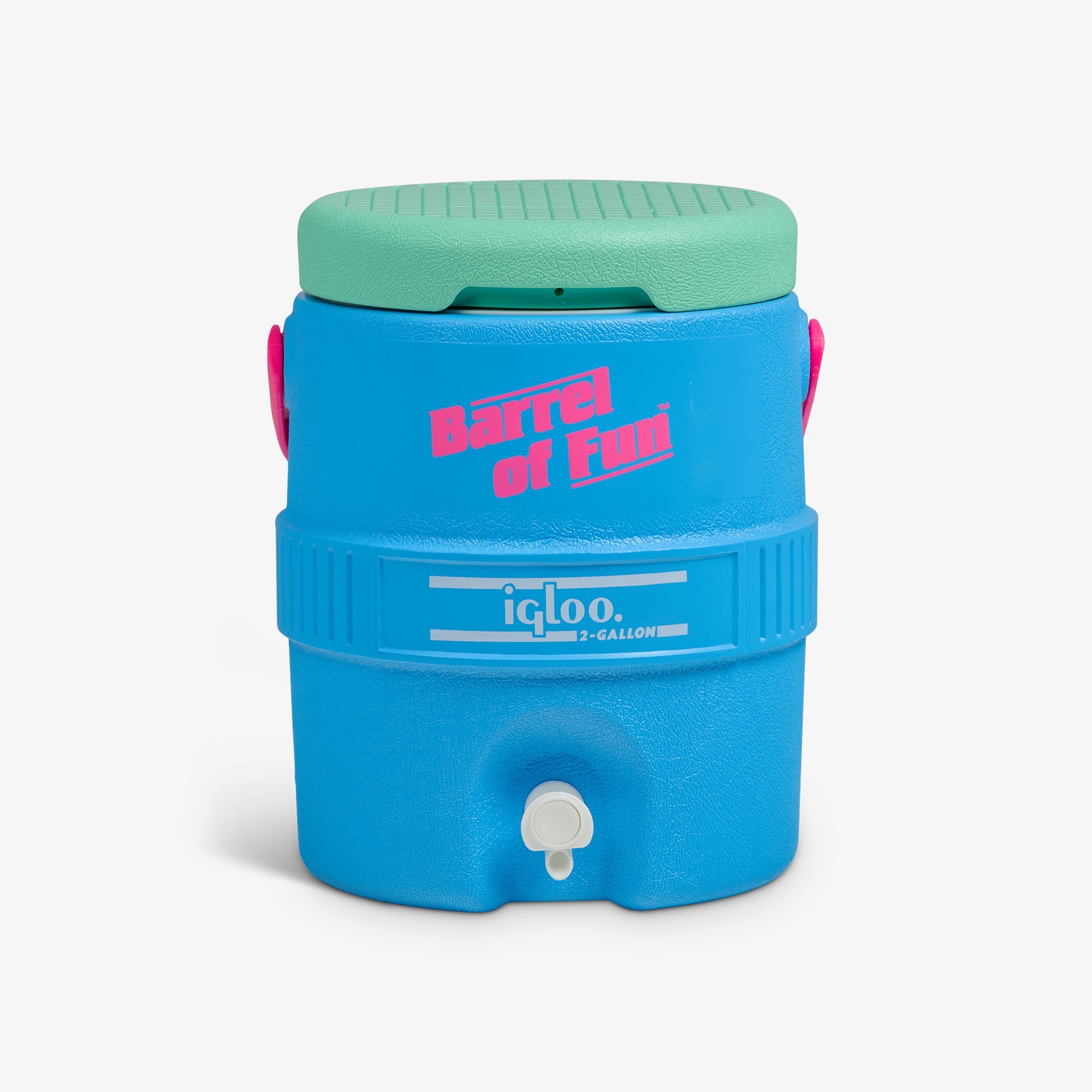 Retro Barrel of Fun 2 Gallon Jug - Carolina Blue - Front View