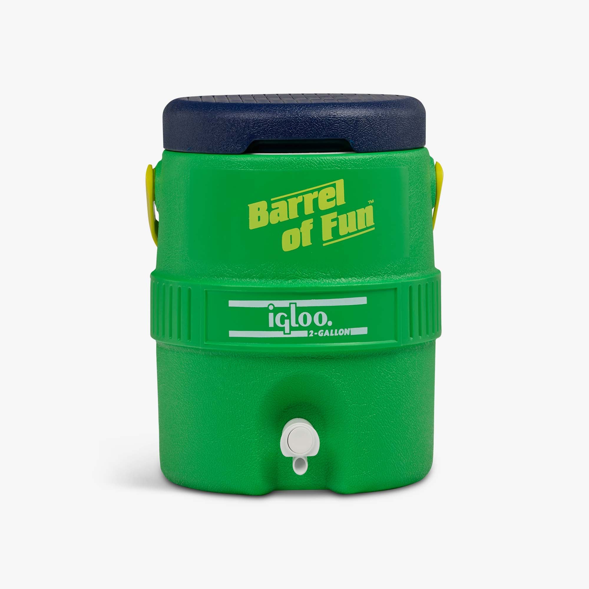 Retro Barrel of Fun 2 Gallon Jug - Whistle Green - Front View