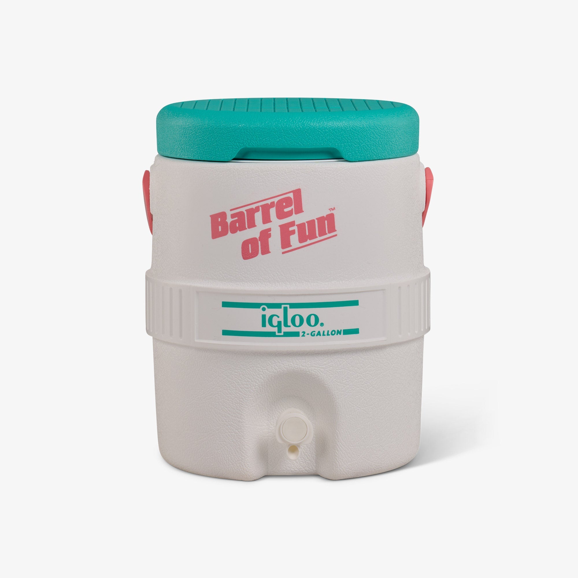 Retro Barrel of Fun 2 Gallon Jug - White - Front View