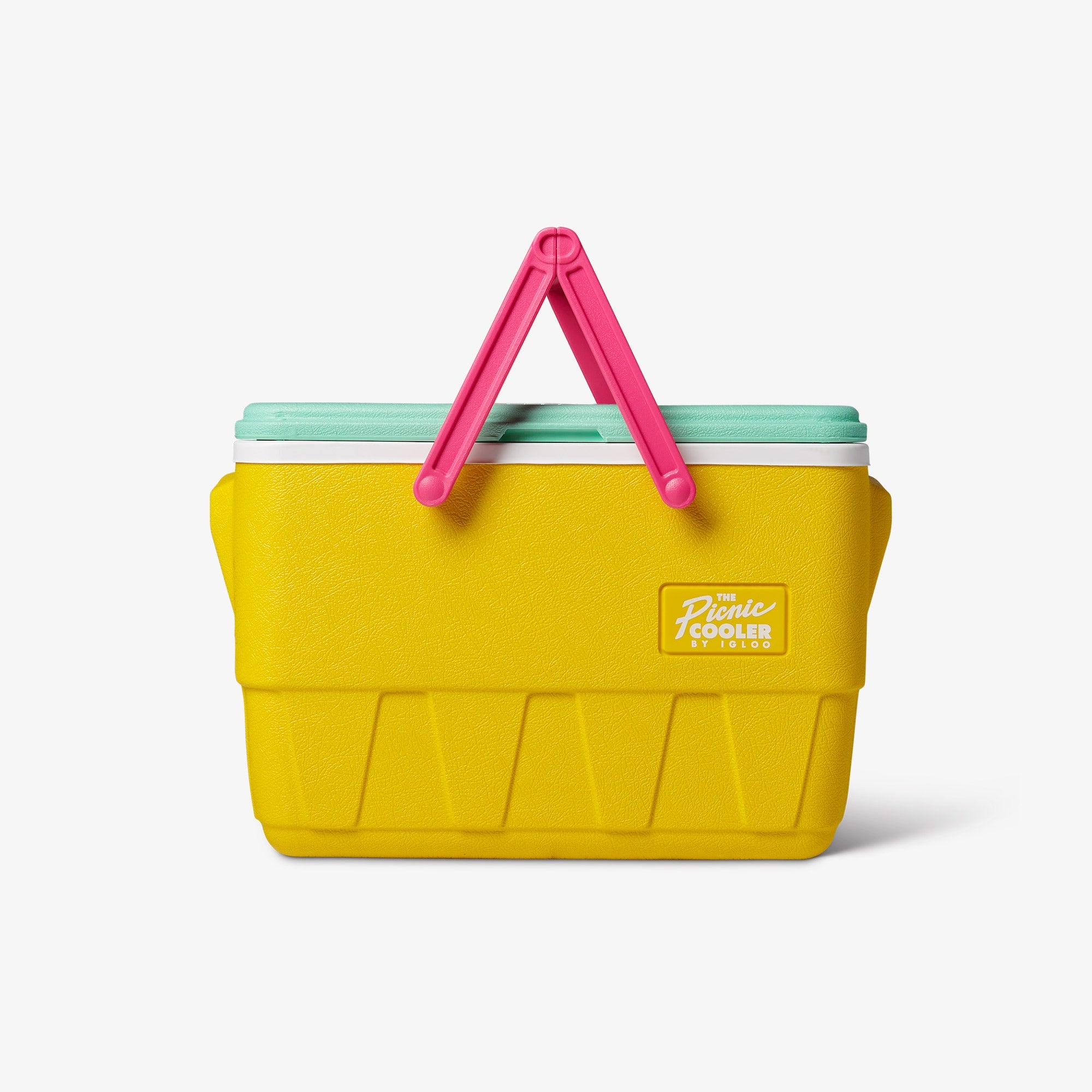 Retro Picnic Basket 25 Qt Cooler - Yellow - Product View