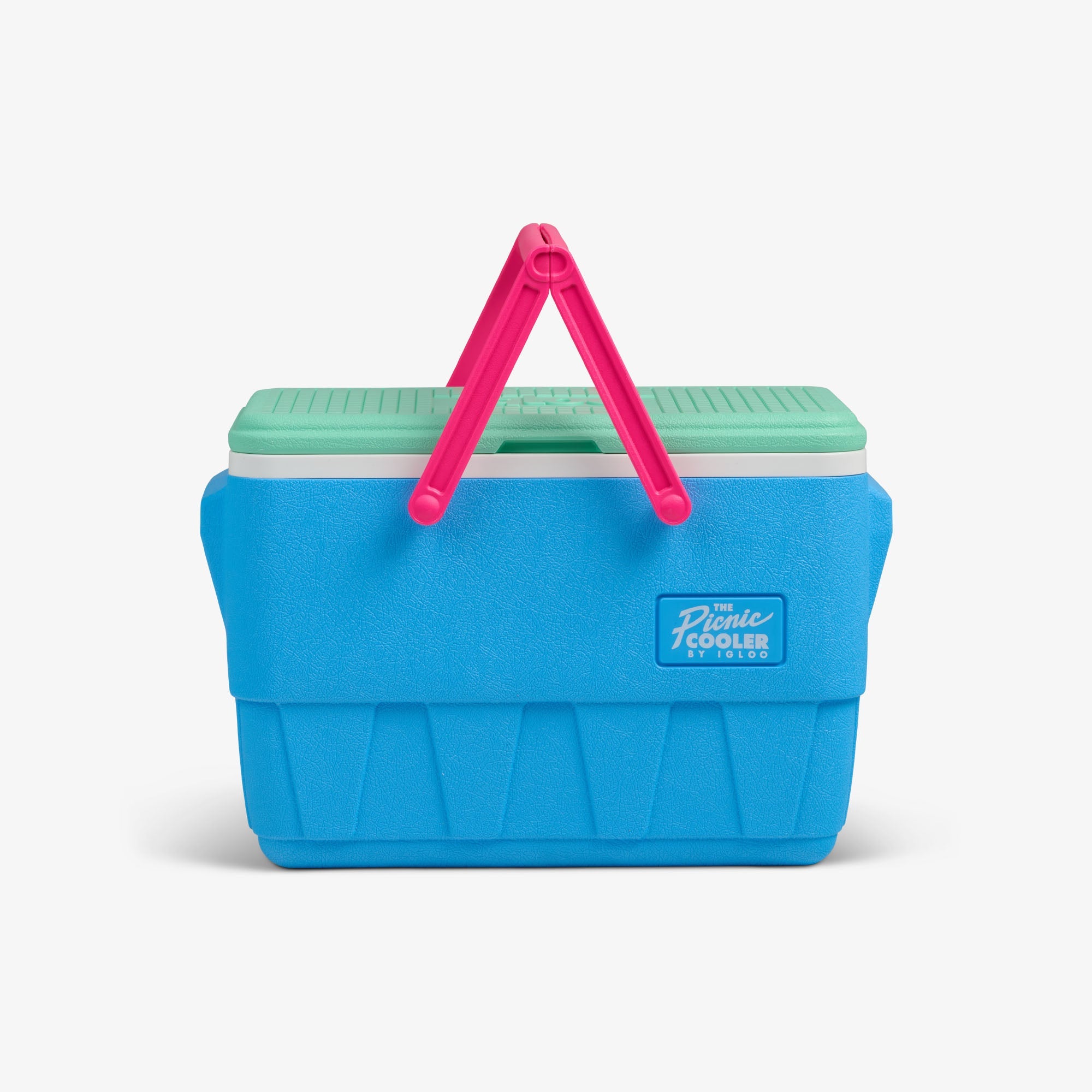 Retro Picnic Basket 25 Qt Cooler - Carolina Blue - Strap View