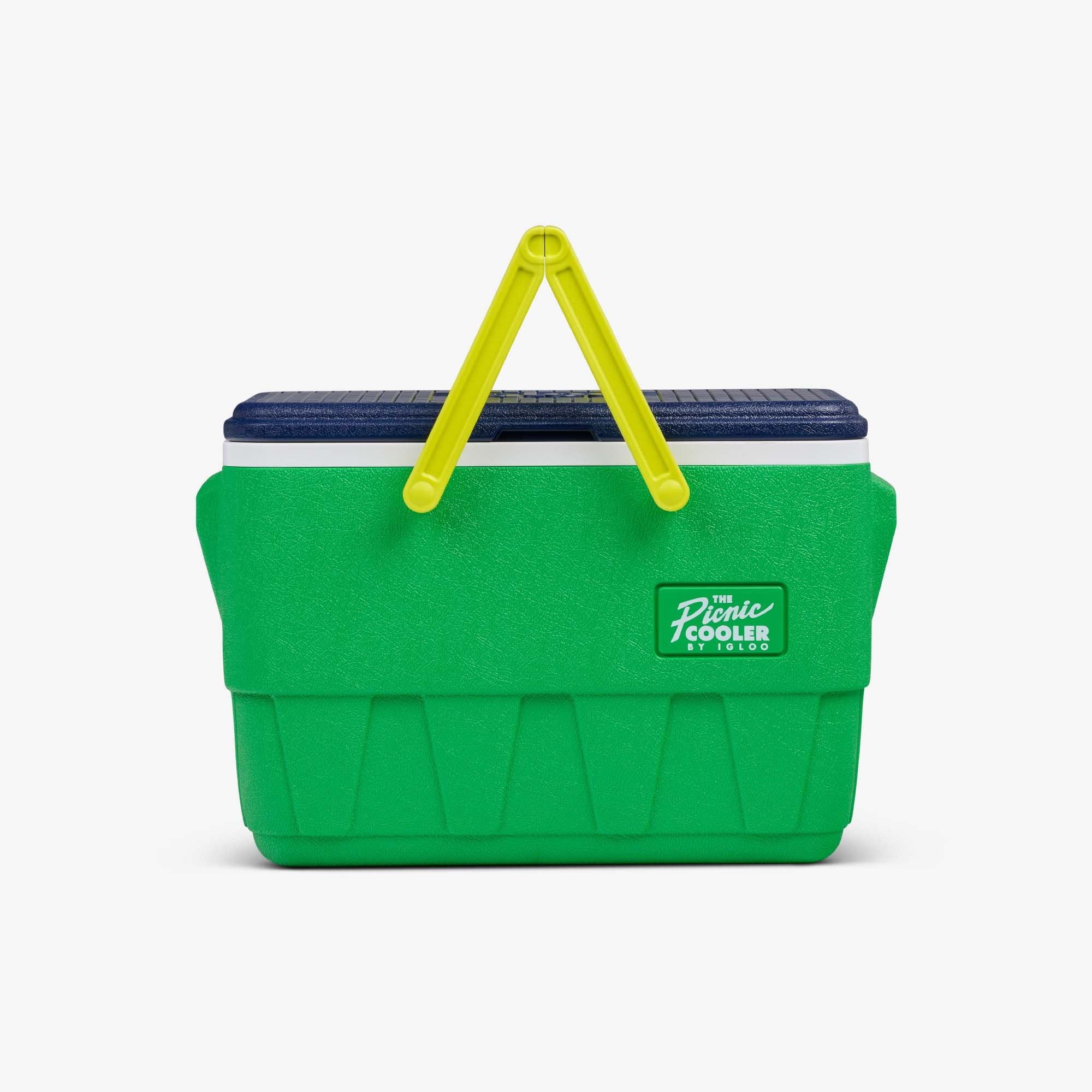 Retro Picnic Basket 25 Qt Cooler - Whistle Green - Front View