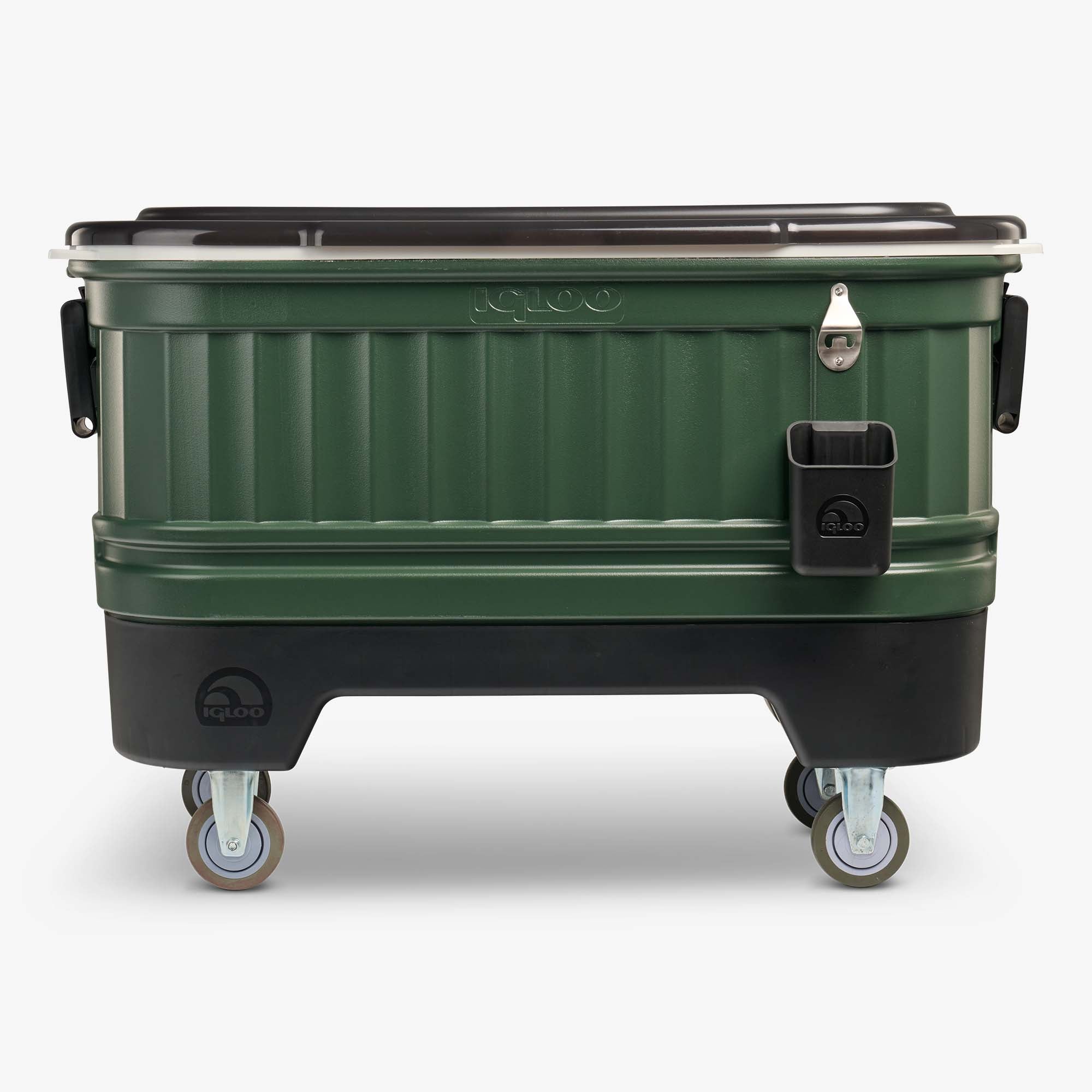 Party Bar 125 Qt Cooler - Oil Green - Front View