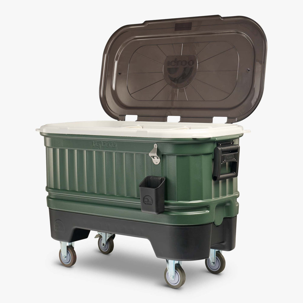 Party Bar 125 Qt Cooler - Oil Green - Open View