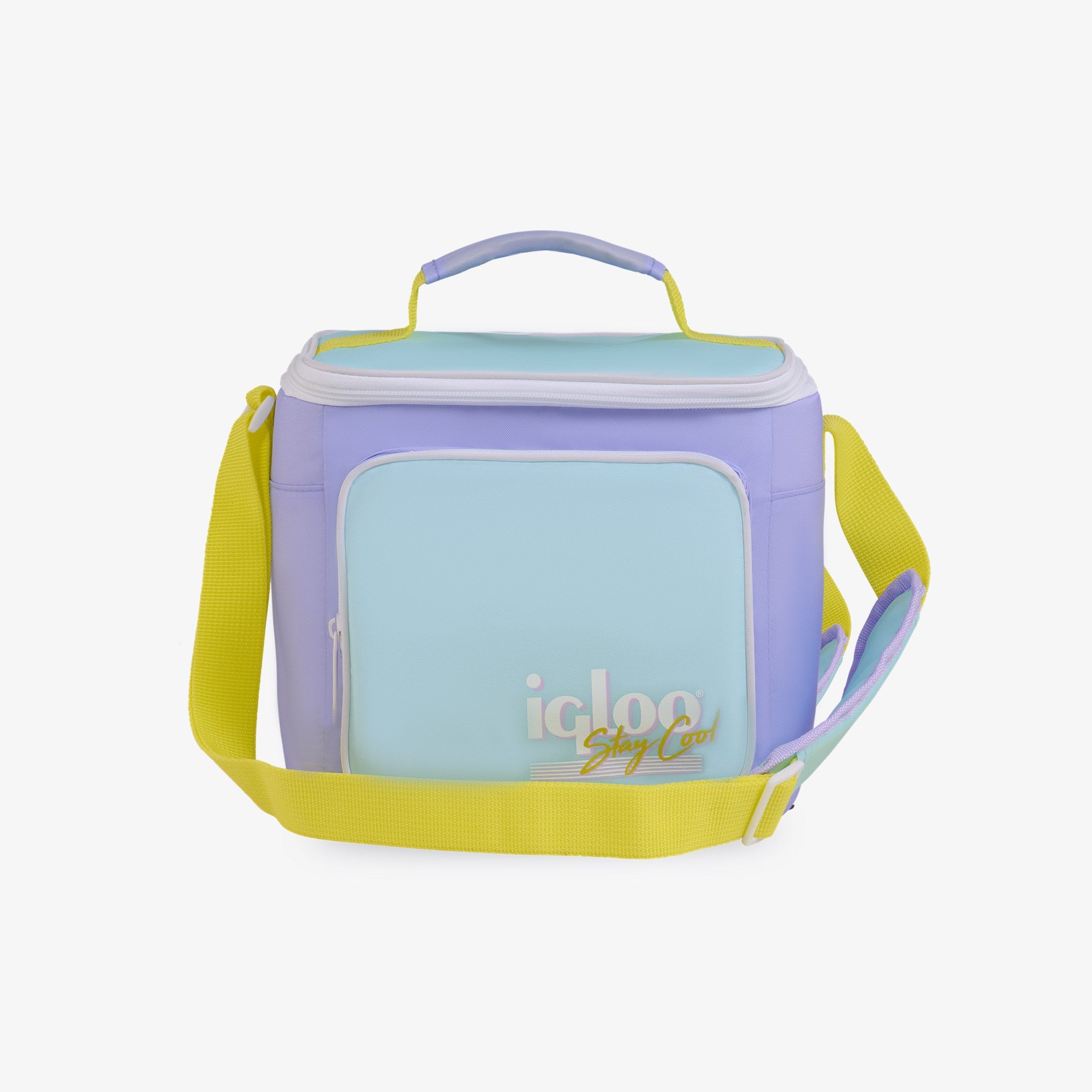 Retro Square Lunch Bag - Lilac - Front View