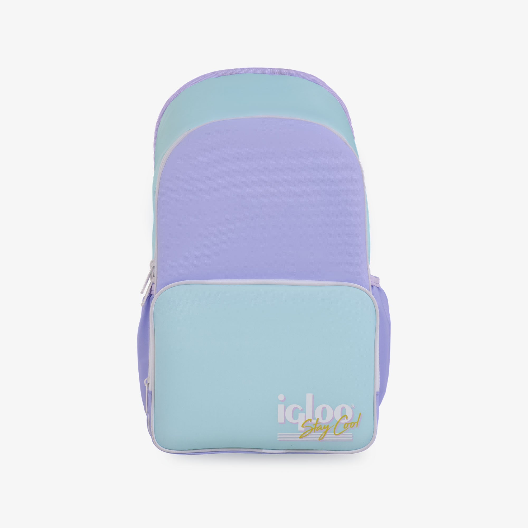Retro Backpack Cooler - Lilac - Front View