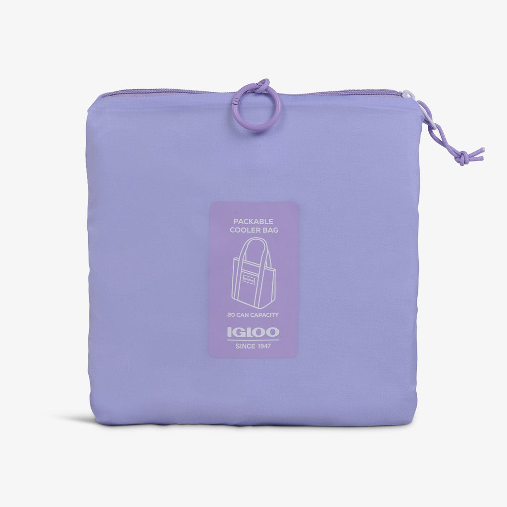 Packable Puffer 20-Can Cooler Bag - Lilac - Product View