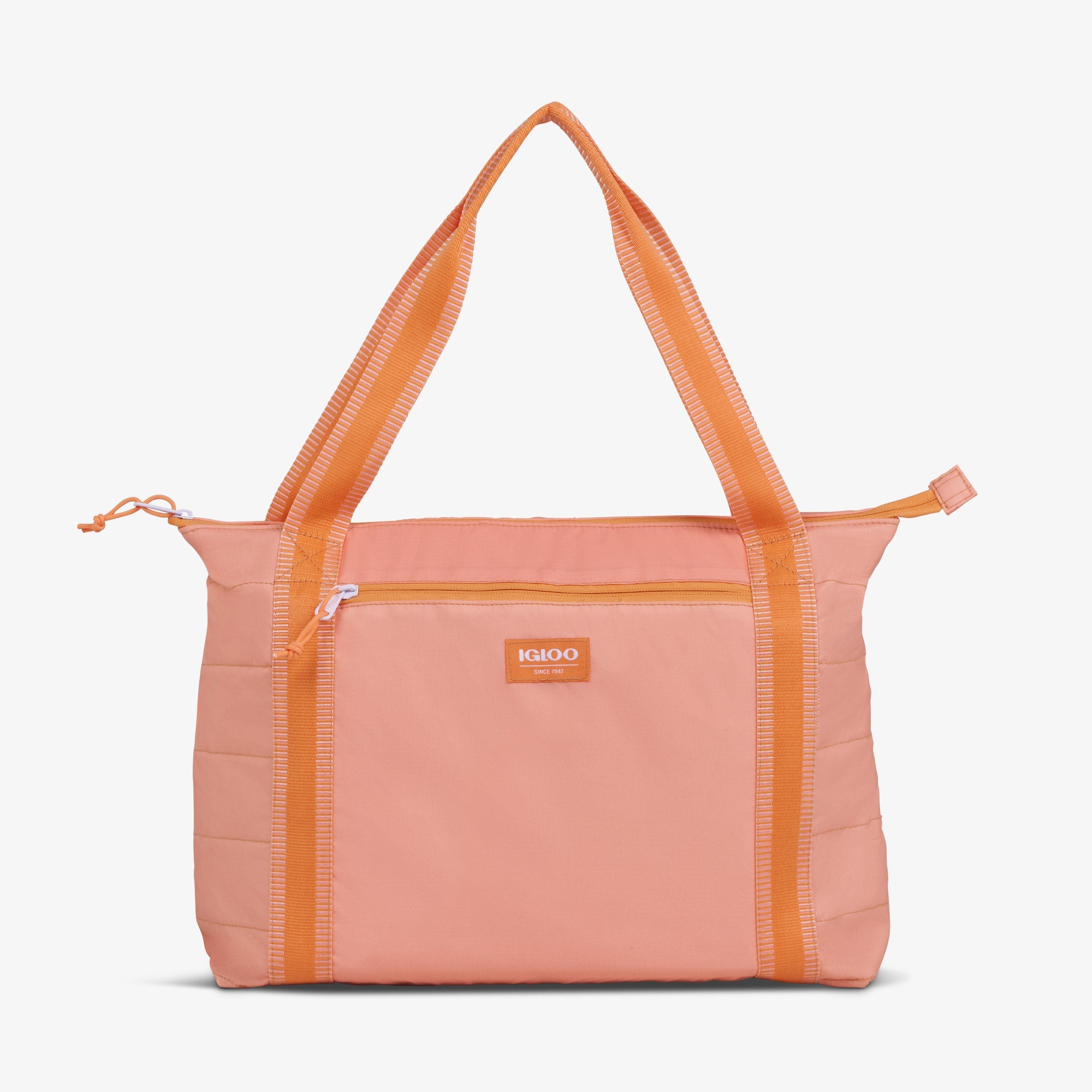 Packable Puffer 20-Can Cooler Bag - Apricot - Front View