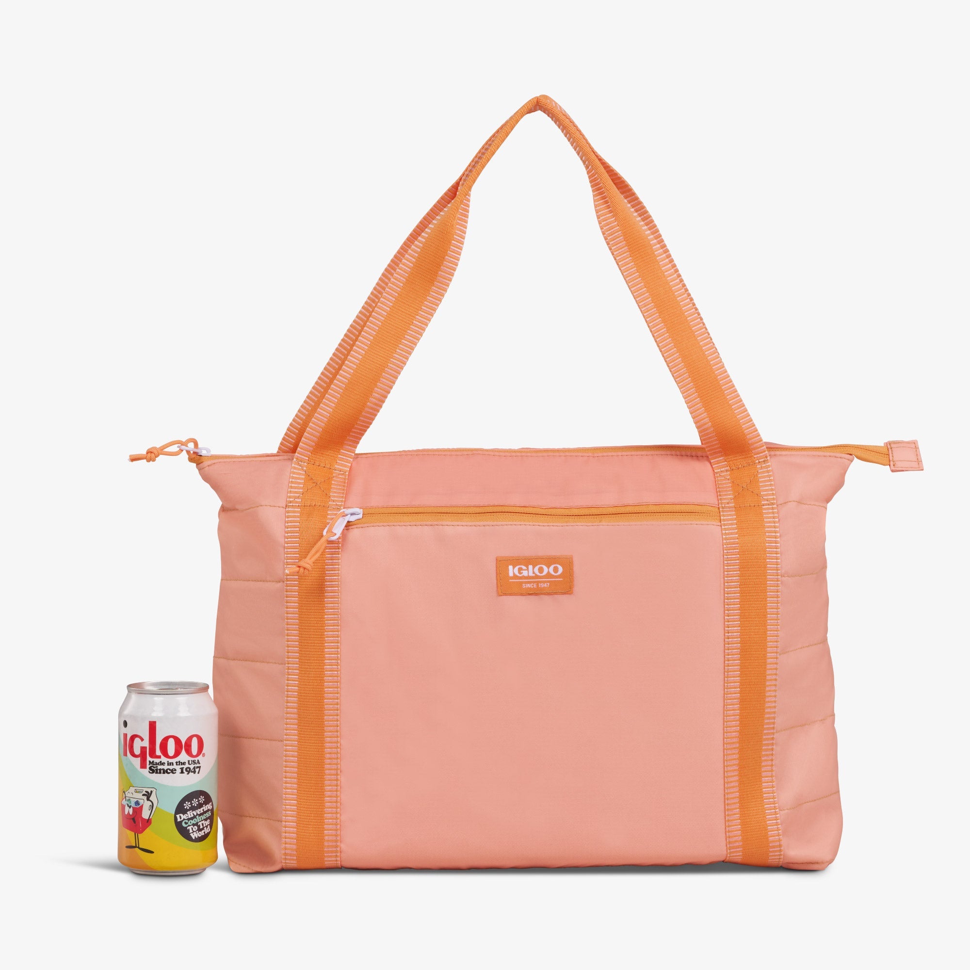 Packable Puffer 20-Can Cooler Bag - Apricot - Size View