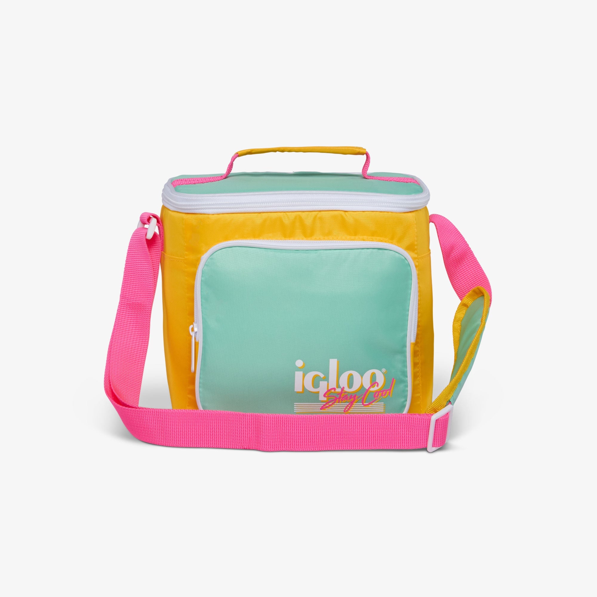 Retro Square Lunch Bag - Yellow - Front View