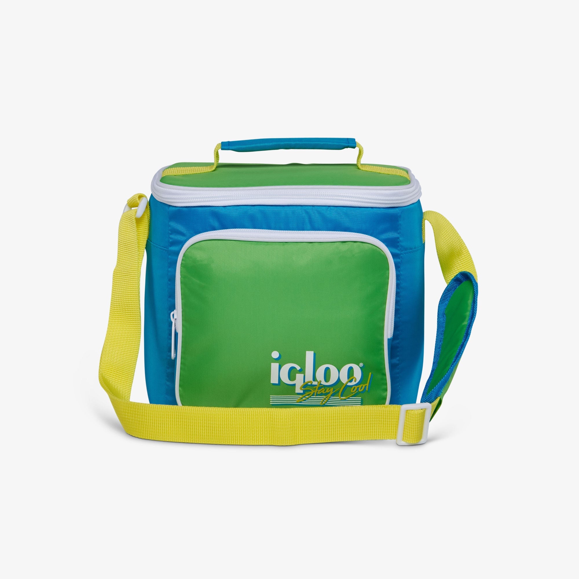 Retro Square Lunch Bag - Fiesta Blue - Front View