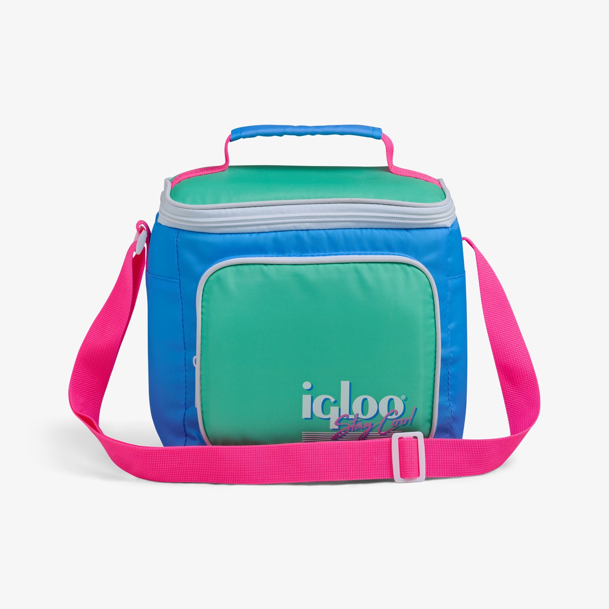 Retro Square Lunch Bag - Carolina Blue - Front View