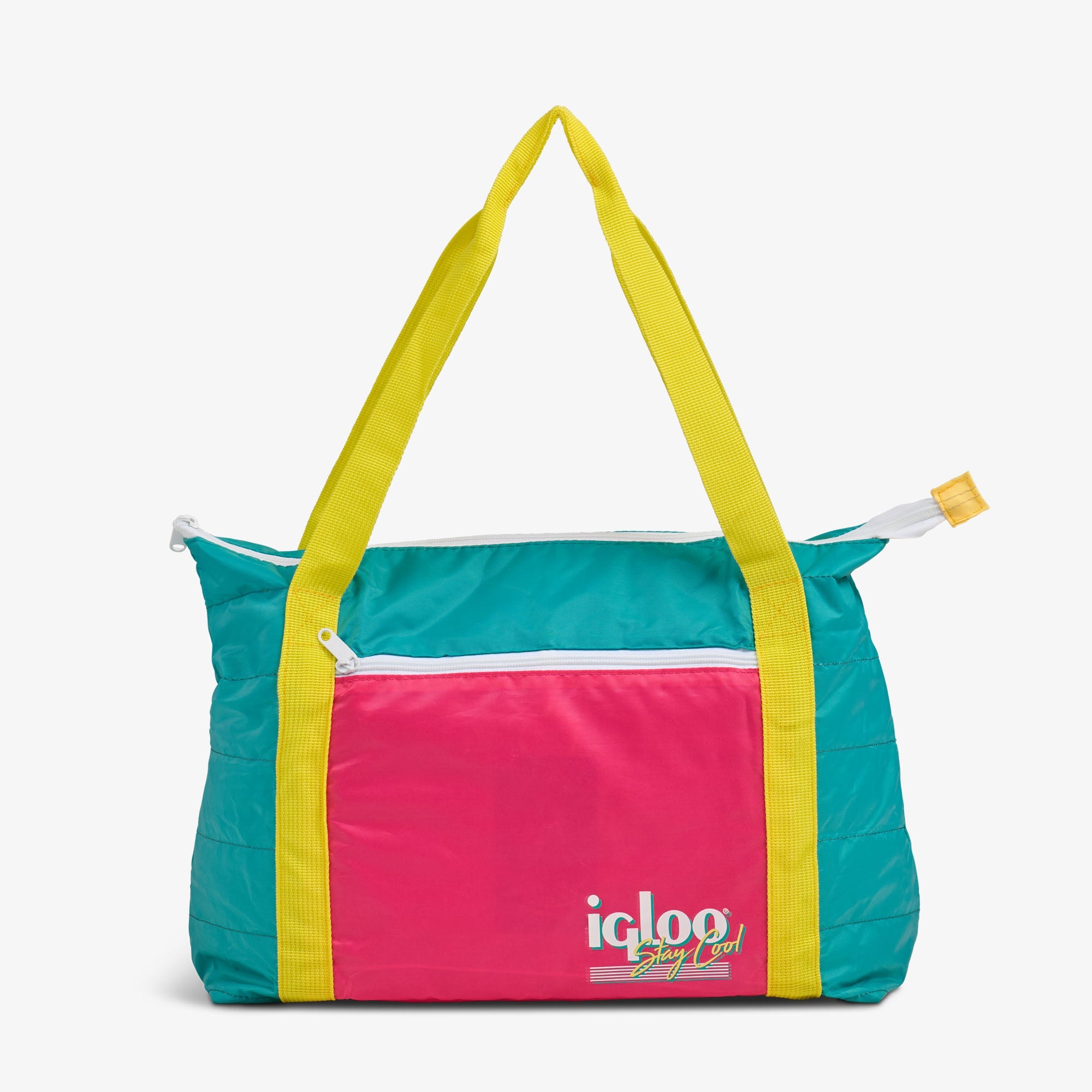 Retro Packable Puffer 20-Can Cooler Bag - Jade - Strap View