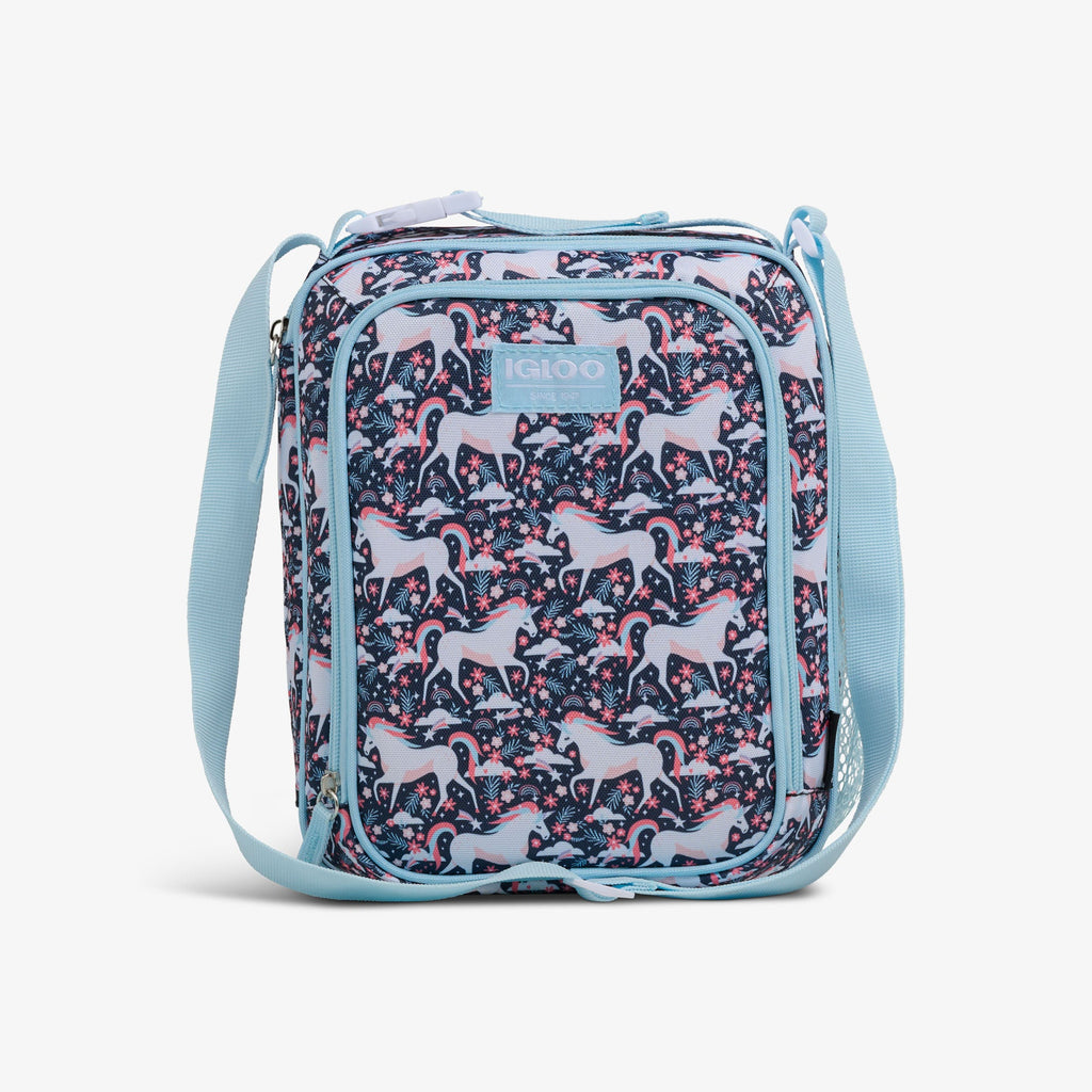 Kids Lunch Vertical Cooler + Bento Box - Unicorns - Front View