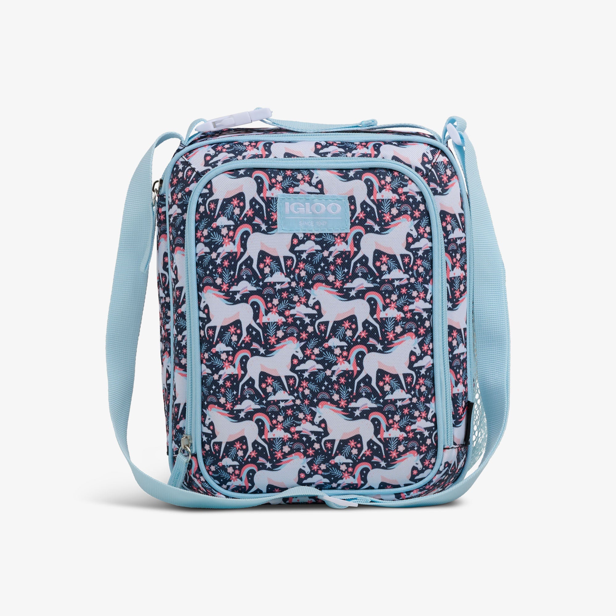 Kids Lunch Vertical Cooler + Bento Box - Unicorns - Front View