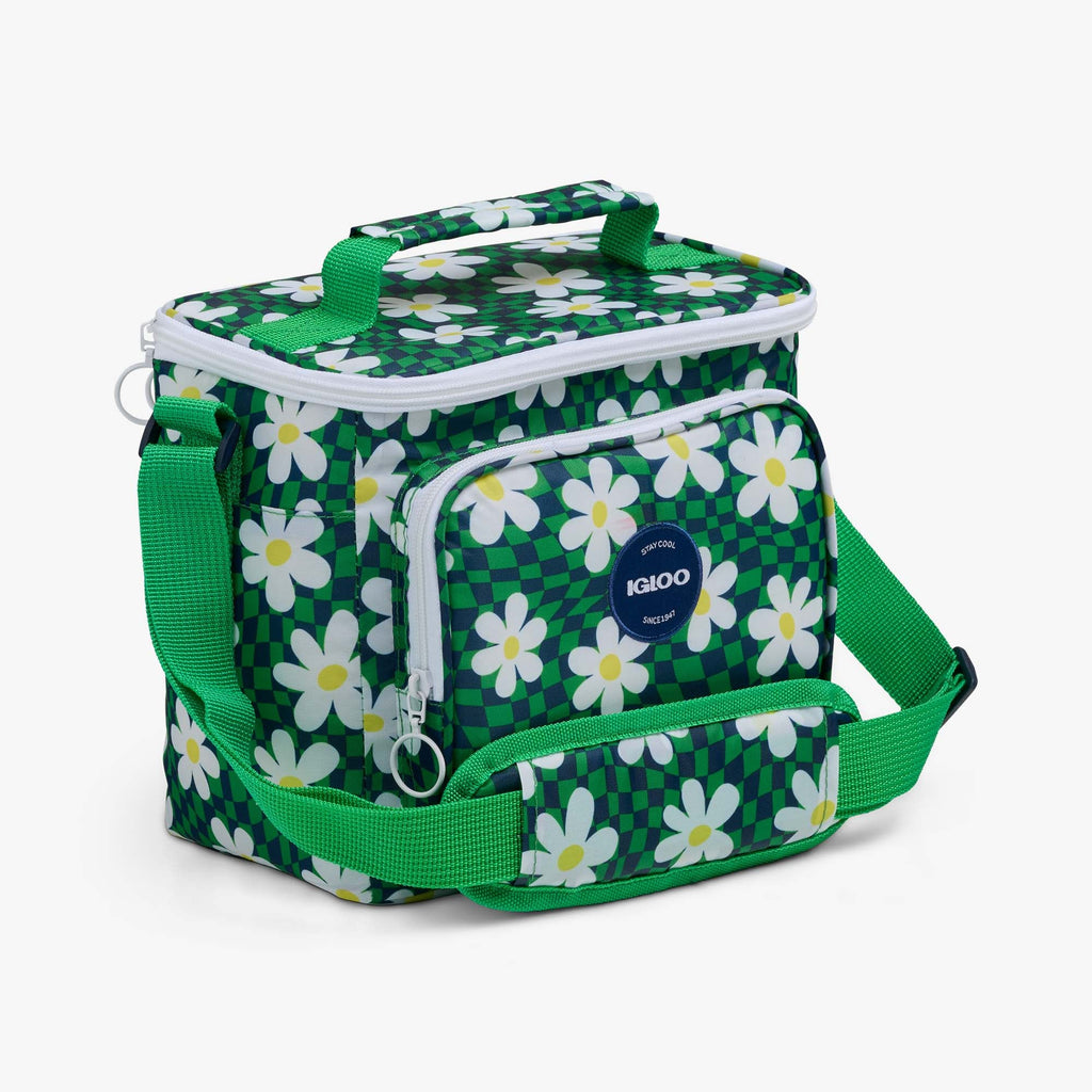 Retro Square Lunch Bag - Psychedelic Daisy - Product View