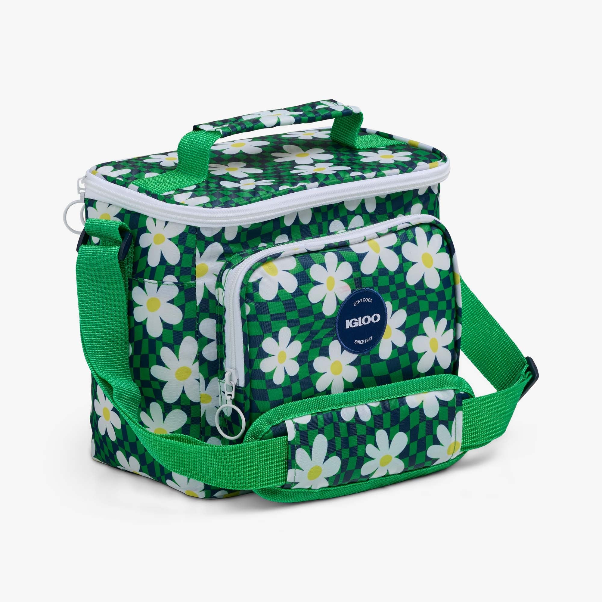 Retro Square Lunch Bag - Psychedelic Daisy - Product View