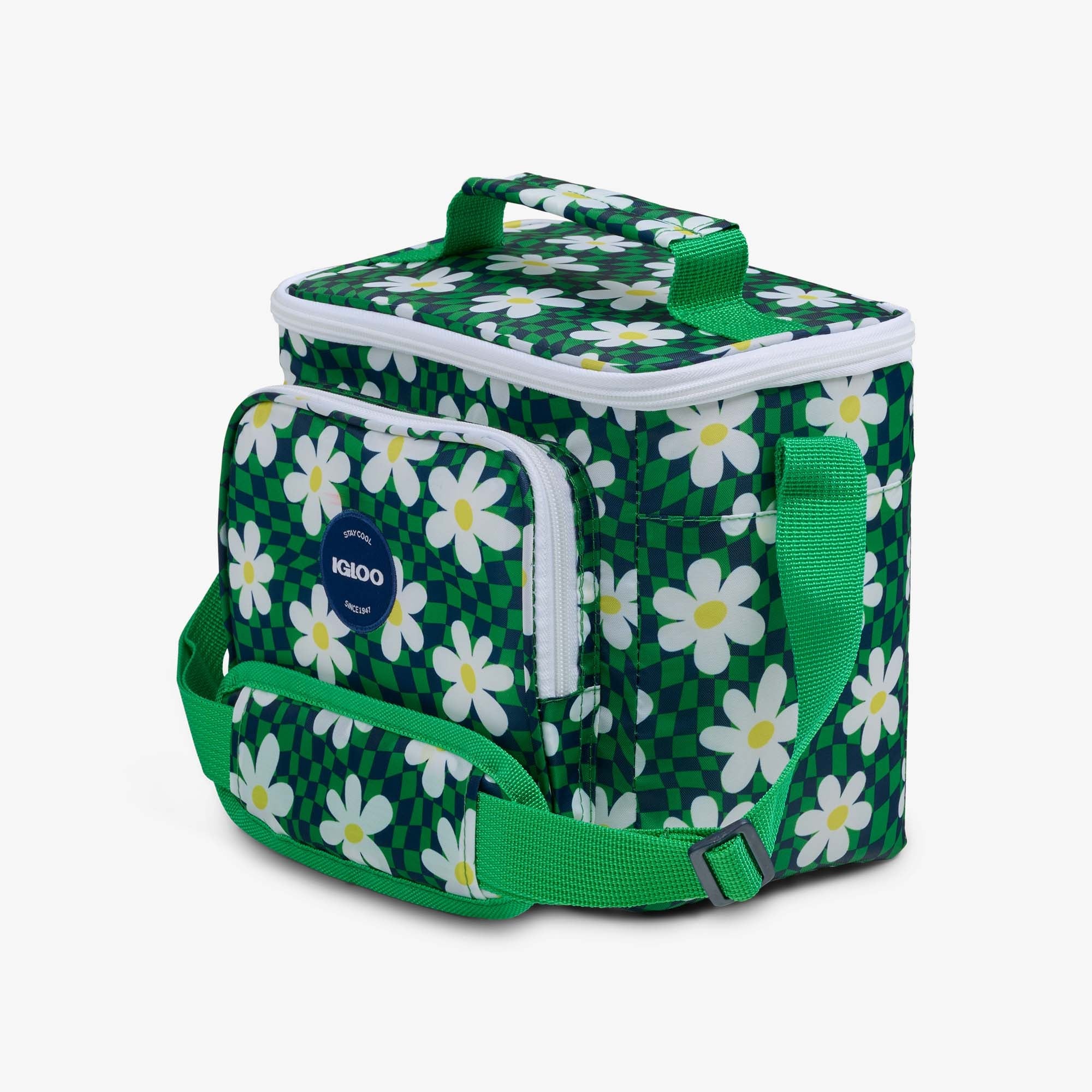 Retro Square Lunch Bag - Psychedelic Daisy - Product View