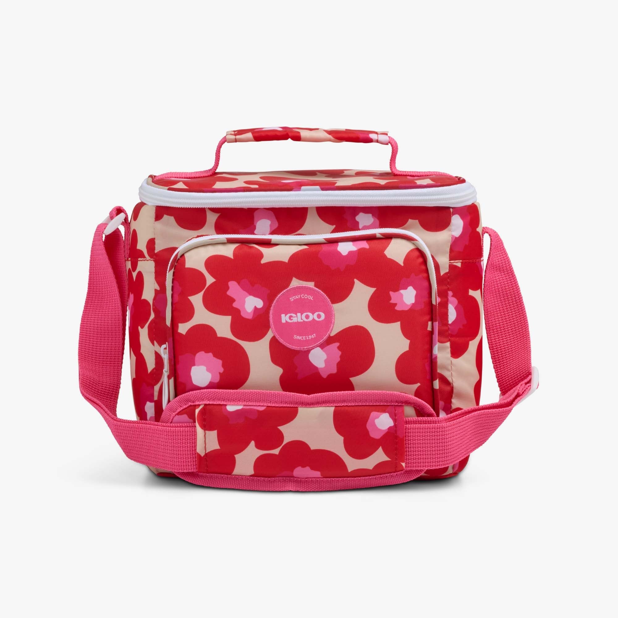 Retro Square Lunch Bag - Mod Floral - Front View