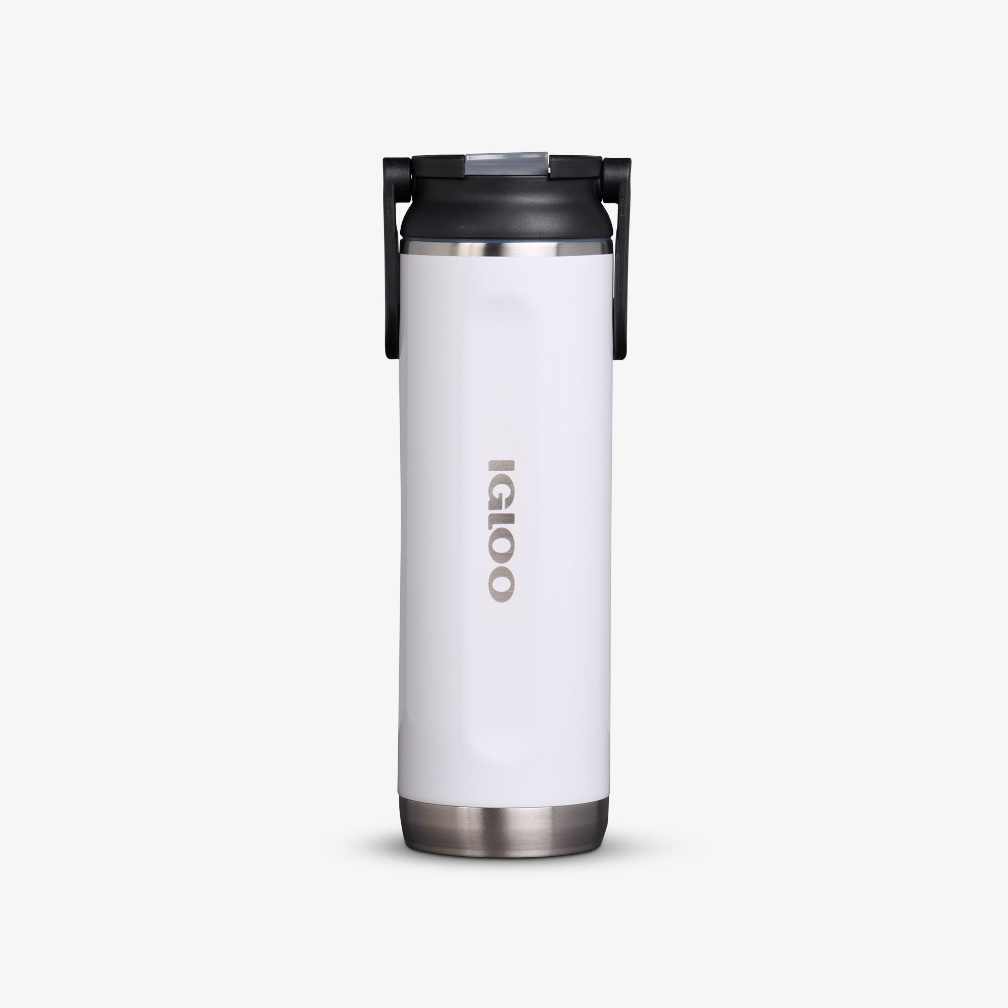 20 Oz Sport Sipper Bottle - Gloss White - Front View