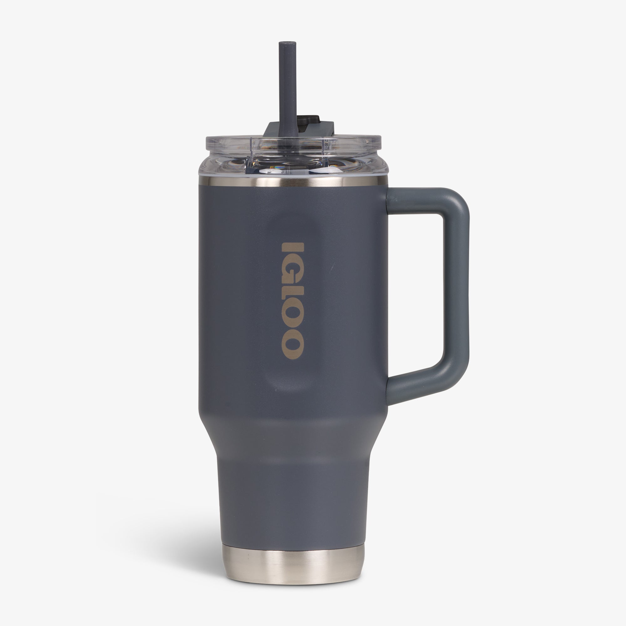 32 Oz Flip ‘n’ Sip Travel Mug - Carbonite - Carbonite - Custom - Strap View