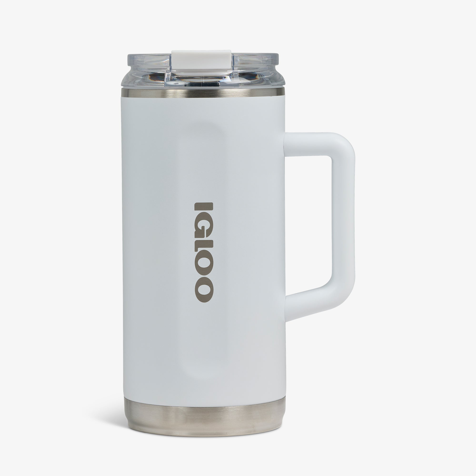 1L Beer Mug - White - Front View