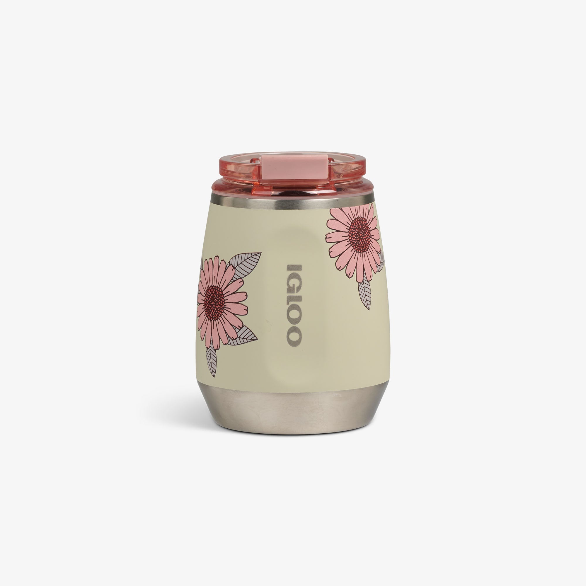 Floral 10 Oz Wine Tumbler - Linen - Front View