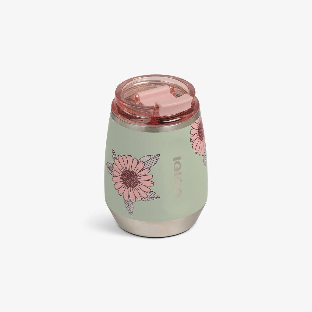 Floral 10 Oz Wine Tumbler - Sage - Product View