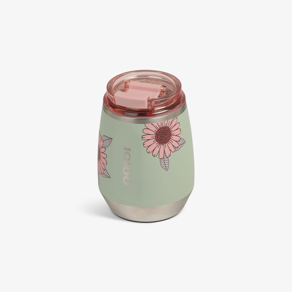 Floral 10 Oz Wine Tumbler - Sage - Product View