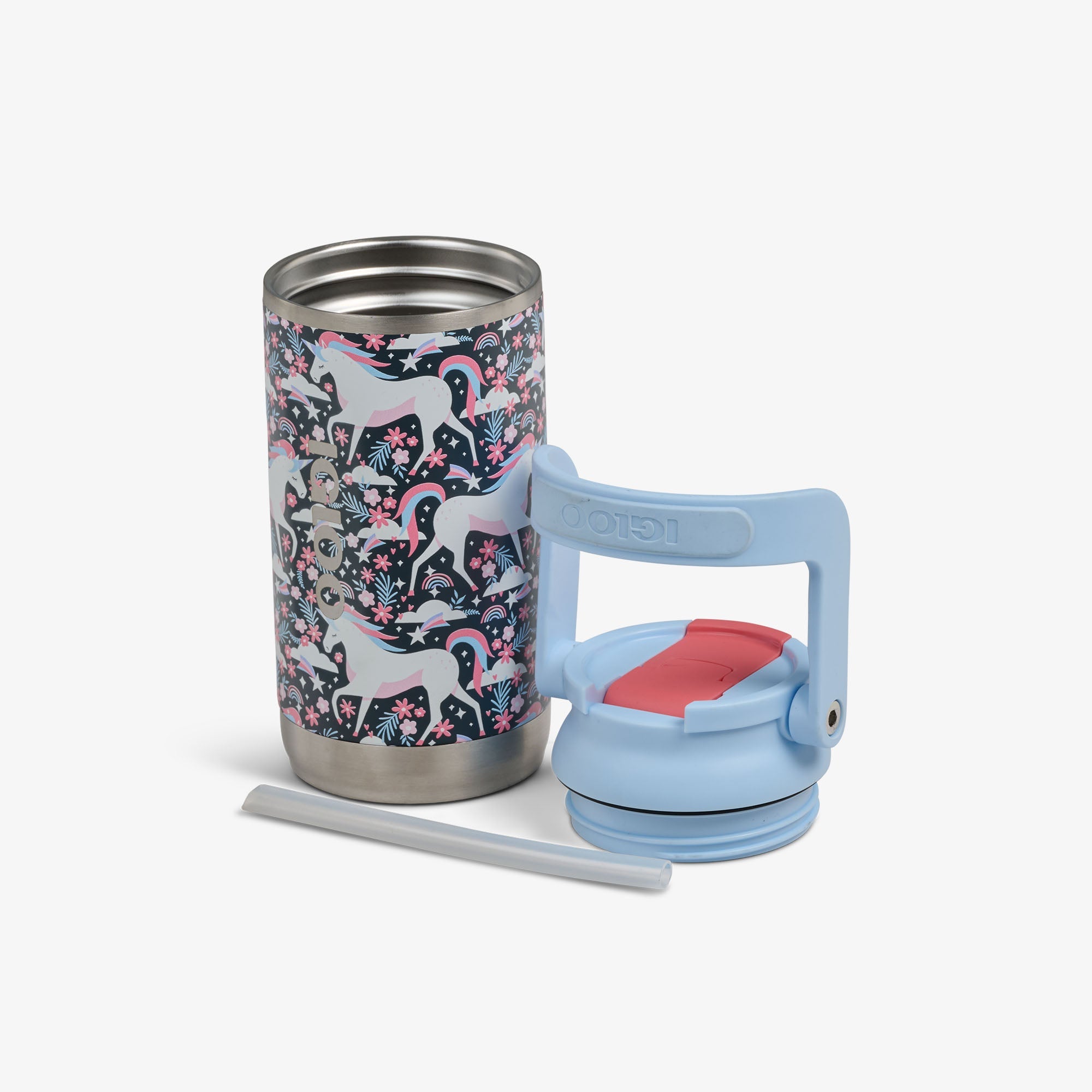 Kids Lunch 12 Oz Sipper Bottle - Unicorns - Open View
