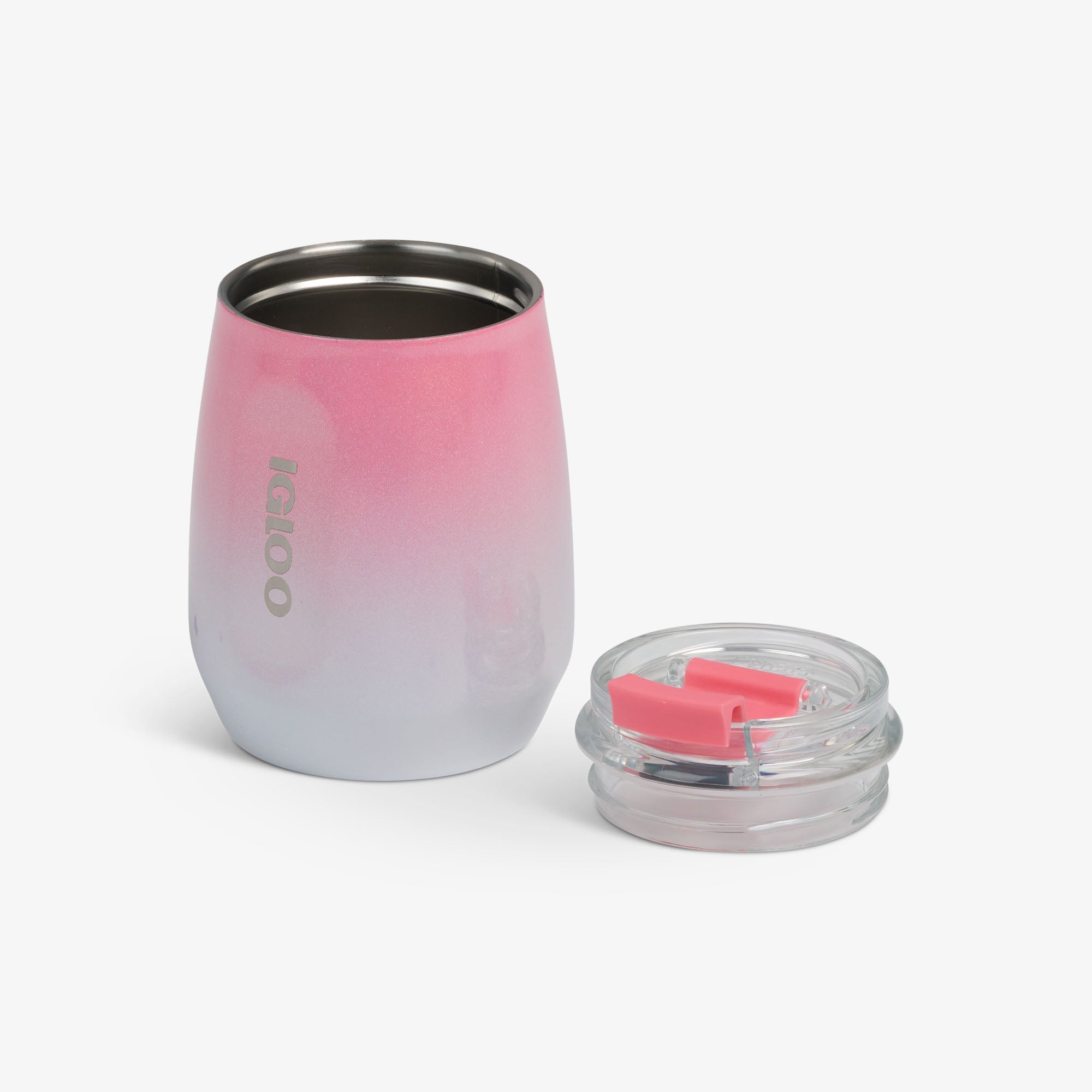 10 Oz Wine Tumbler - Gradient Pink - Open View