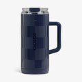 1L Beer Mug - Navy Check - Front View