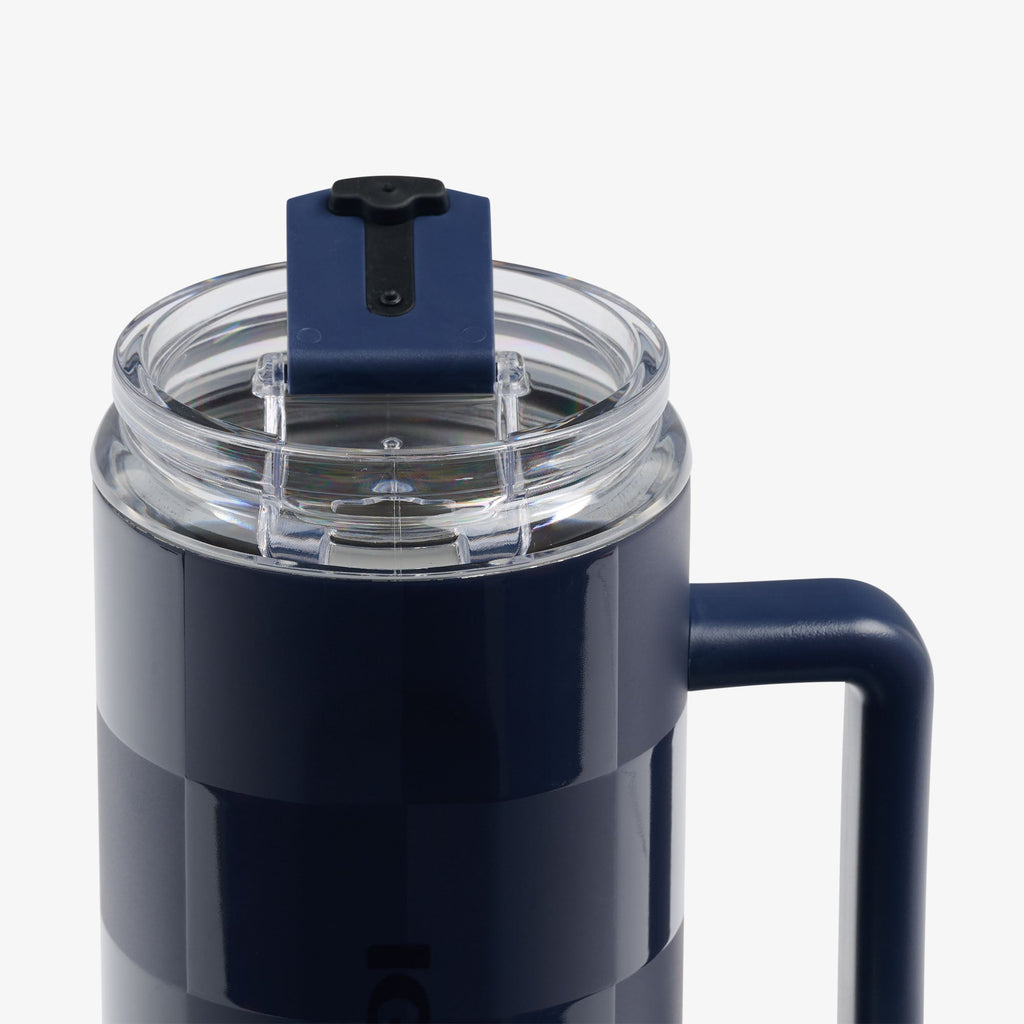 1L Beer Mug - Navy Check - Product View