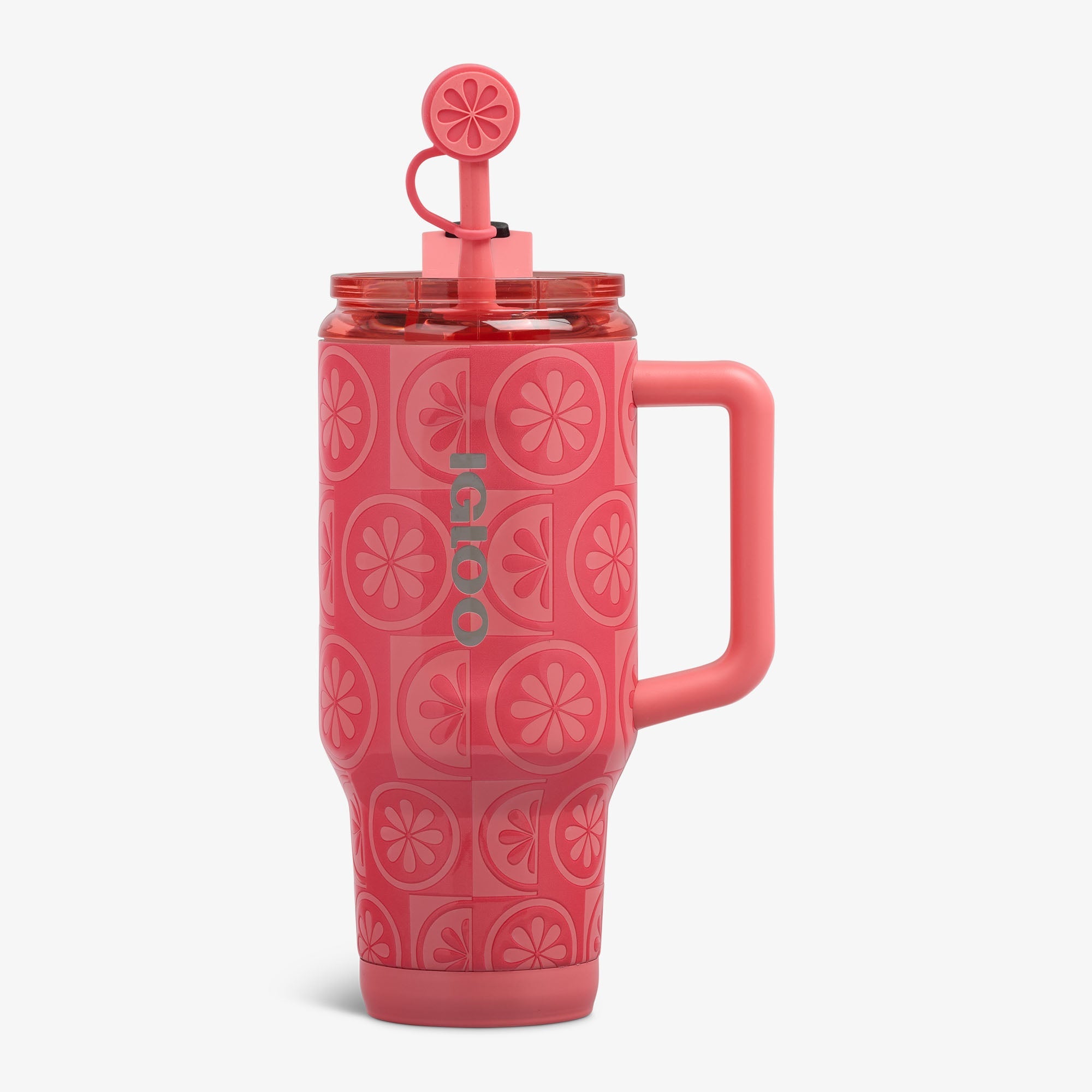 32 Oz Flip ‘n’ Sip Travel Mug - Grapefruit - Front View