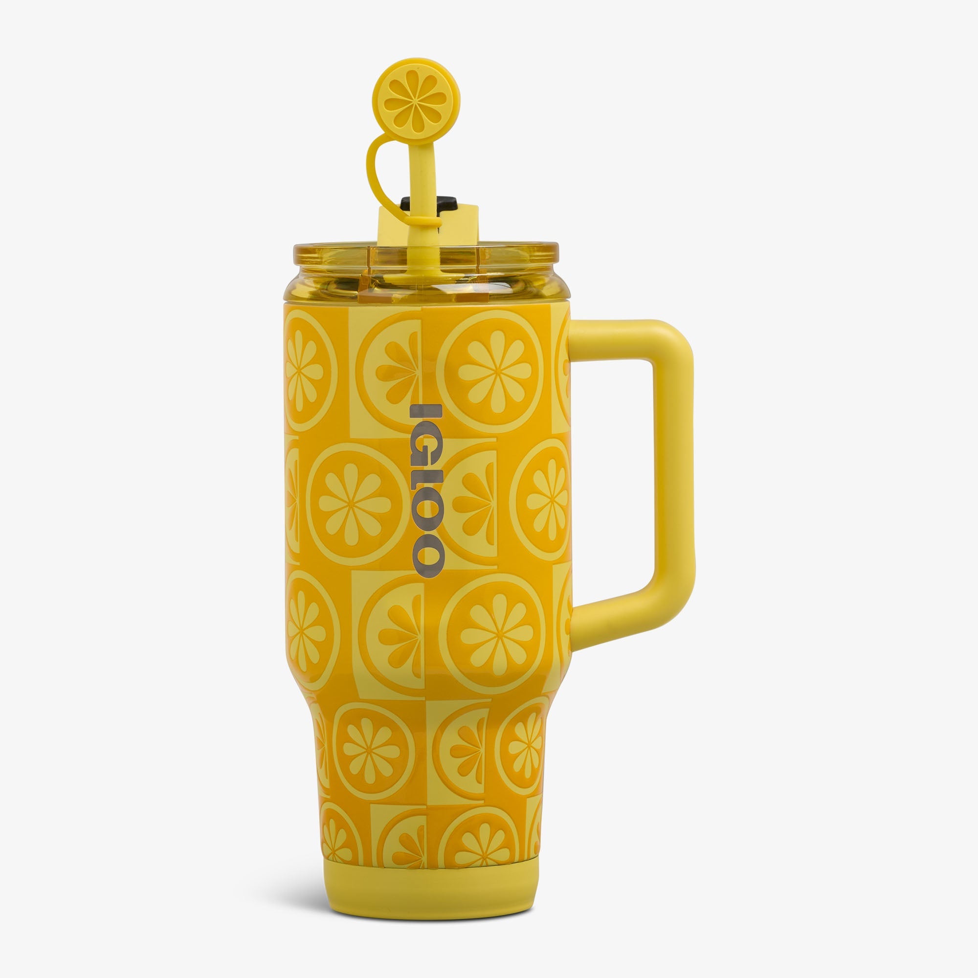 32 Oz Flip ‘n’ Sip Travel Mug - Lemon - Front View
