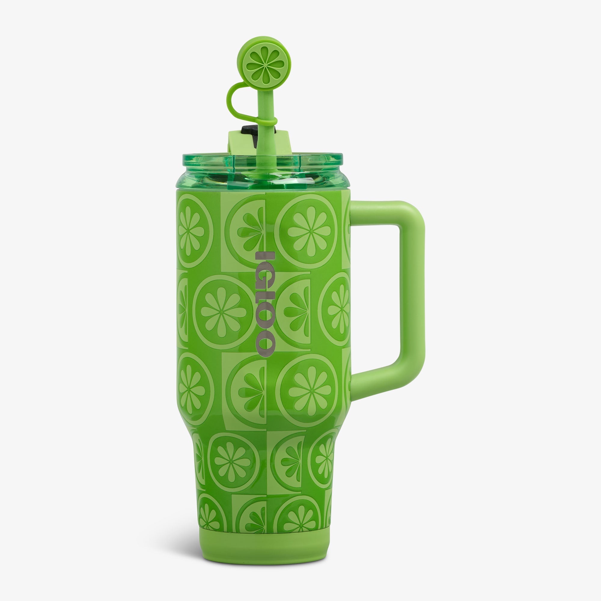 32 Oz Flip ‘n’ Sip Travel Mug - Lime - Front View