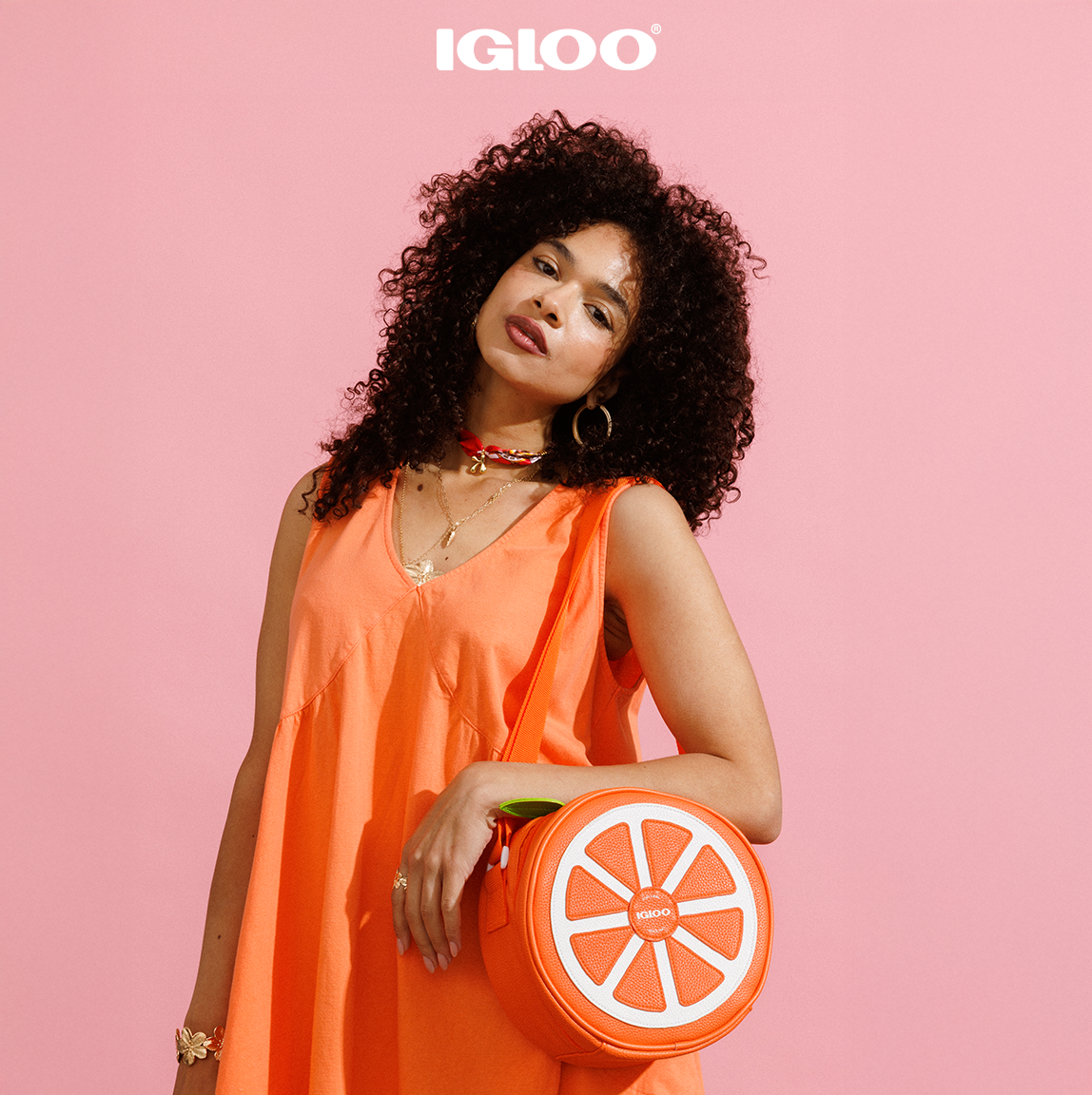 Citrus Crossbody Cooler Bag - Orange - Lifestyle View